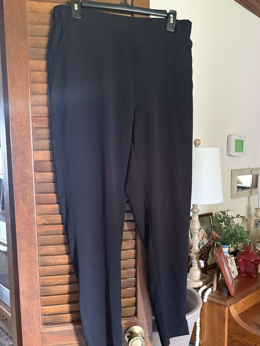 32 Degrees black polyester crepe pants size Large